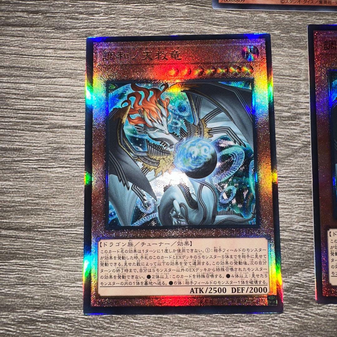 遊戯王　調和ノ天救竜　シークレット1枚　レリーフ2枚