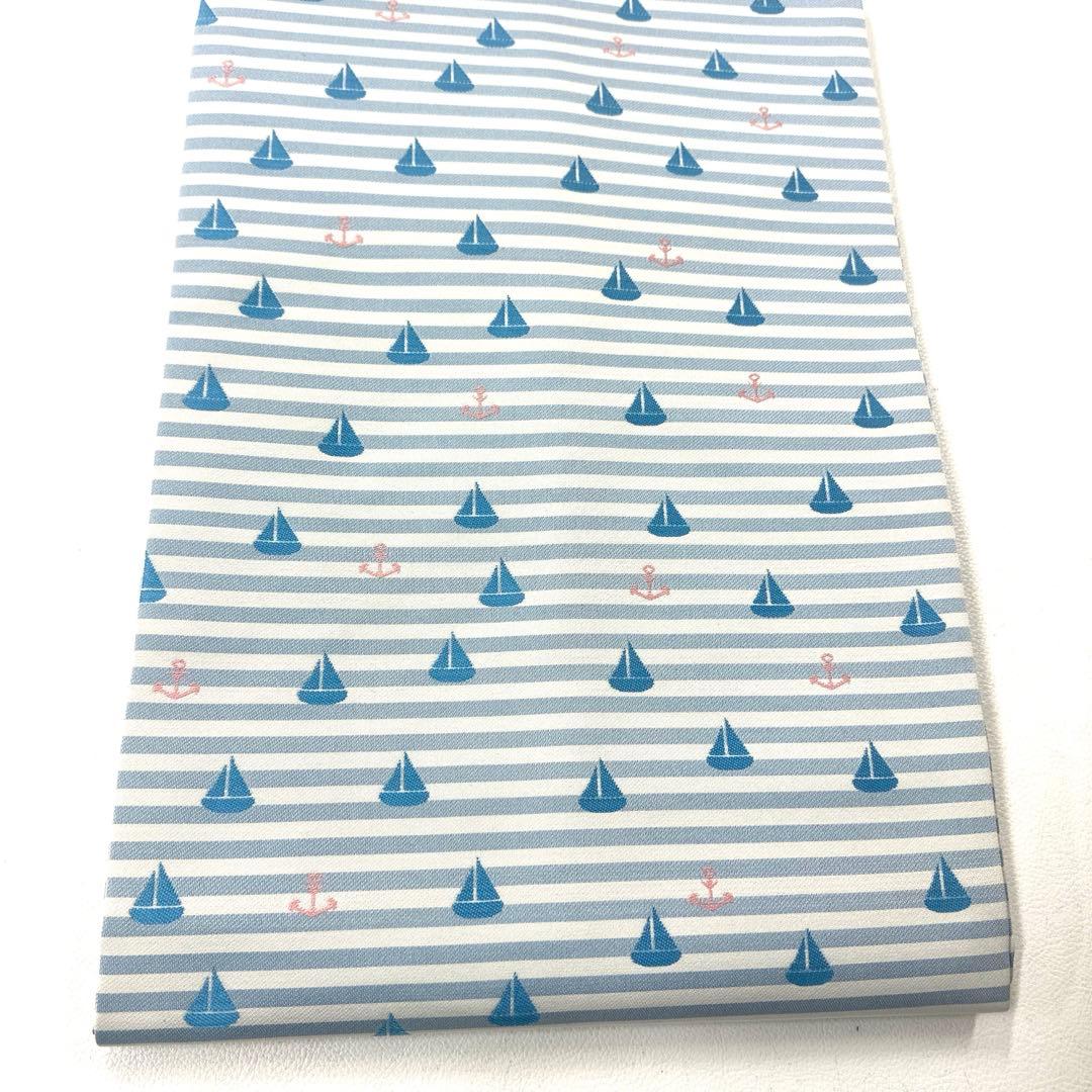 帯4568○田中伝謹製 高級正絹 名古屋仕立て 名古屋帯 ヨット イカリ マリン