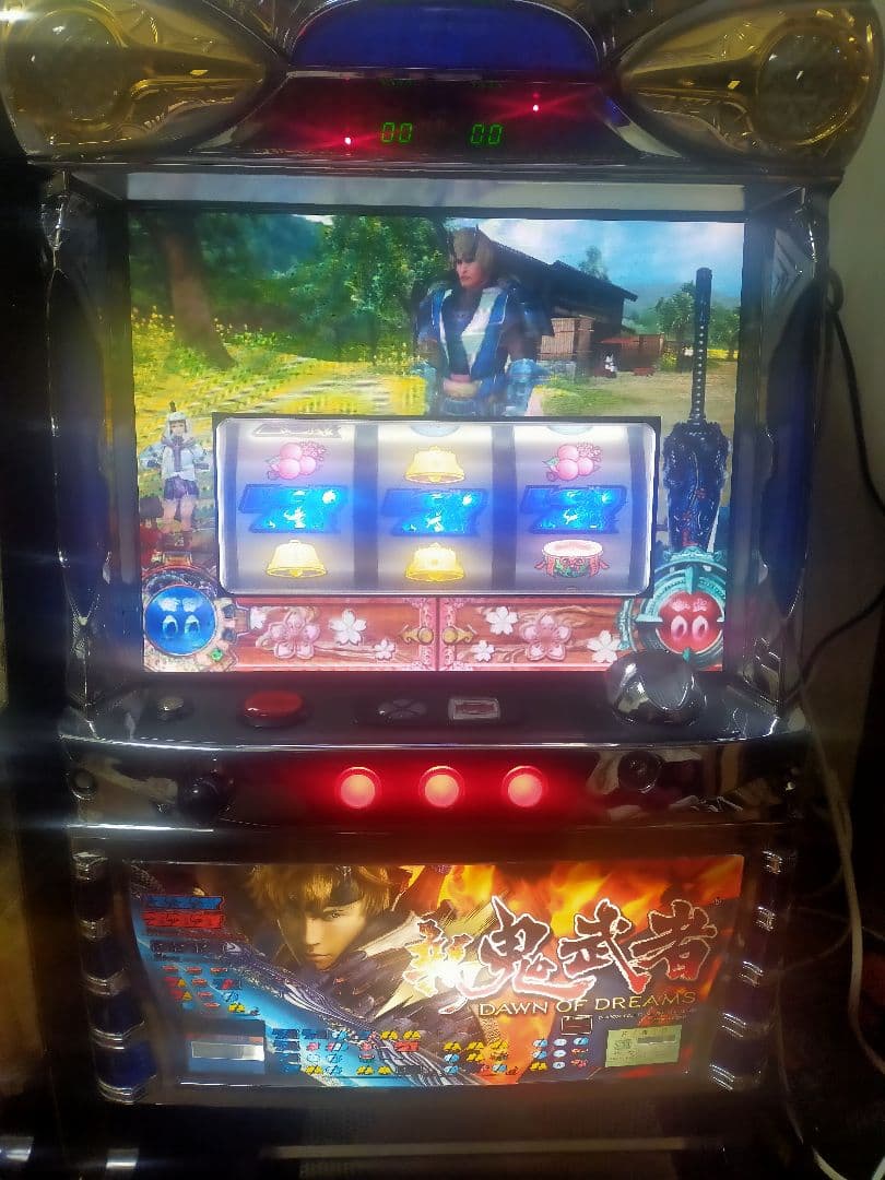 新鬼武者！希少！茜パネル！ 5号機 スロット コイン不要機 動作良好