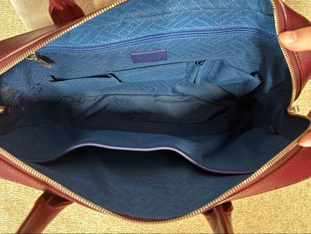 FURLA フルラ レザー 2WAY ハンドバッグ ボルドー系 AT4969