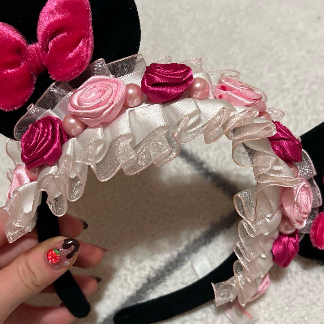 ディズニー カチューシャ ミニーちゃん 薔薇 レース 廃盤 - メルカリ