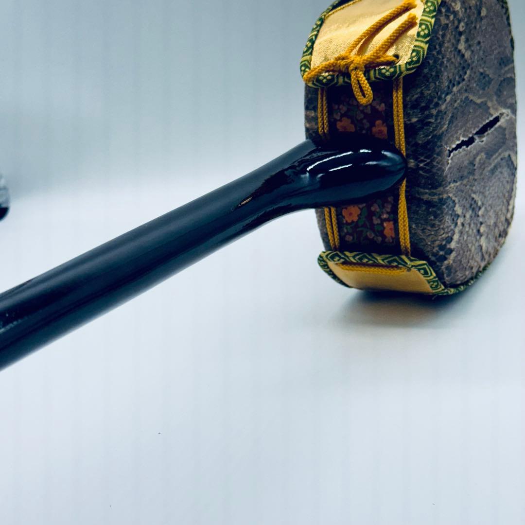 三線 本皮使用 蛇皮張り 沖縄伝統楽器 収納袋・木箱付 現状