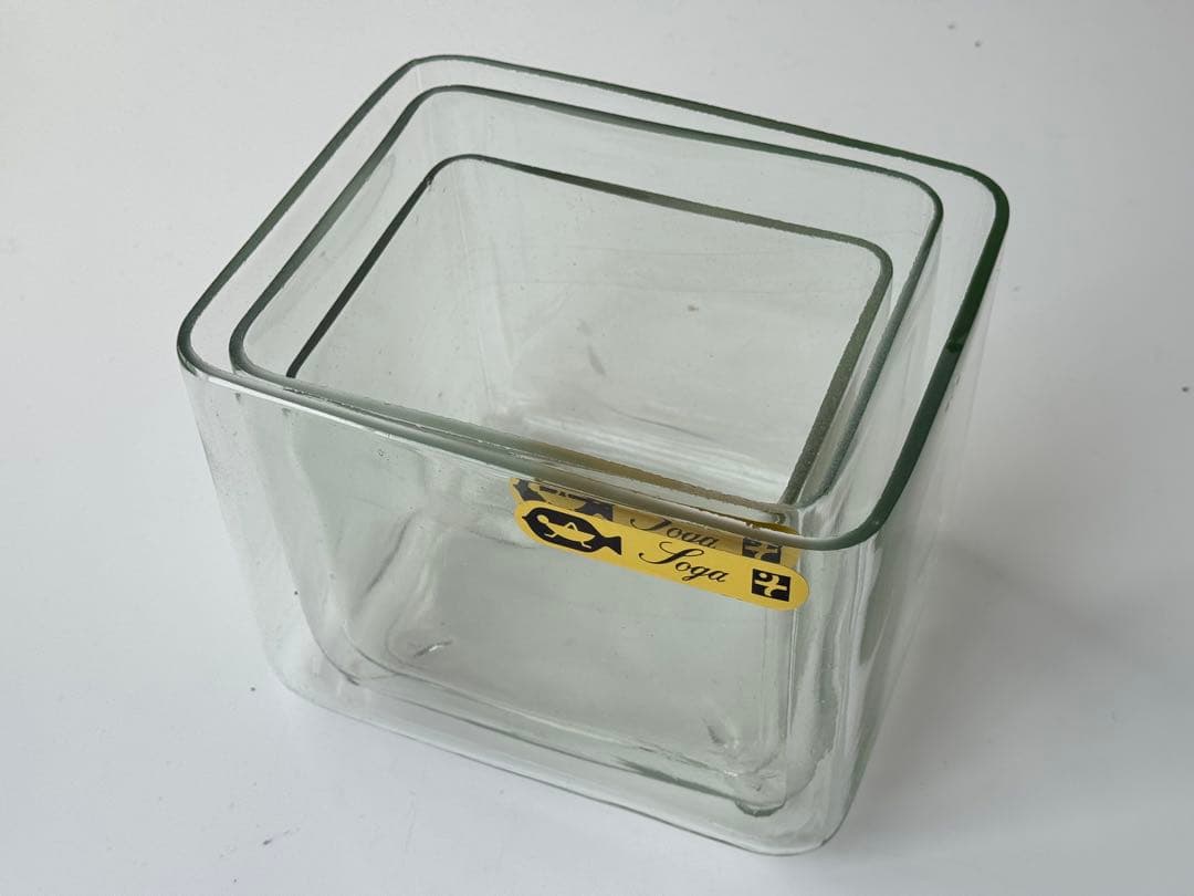 未使用】金魚鉢 昭和レトロ 曽我ガラス 3個セット 箱付き アンティーク