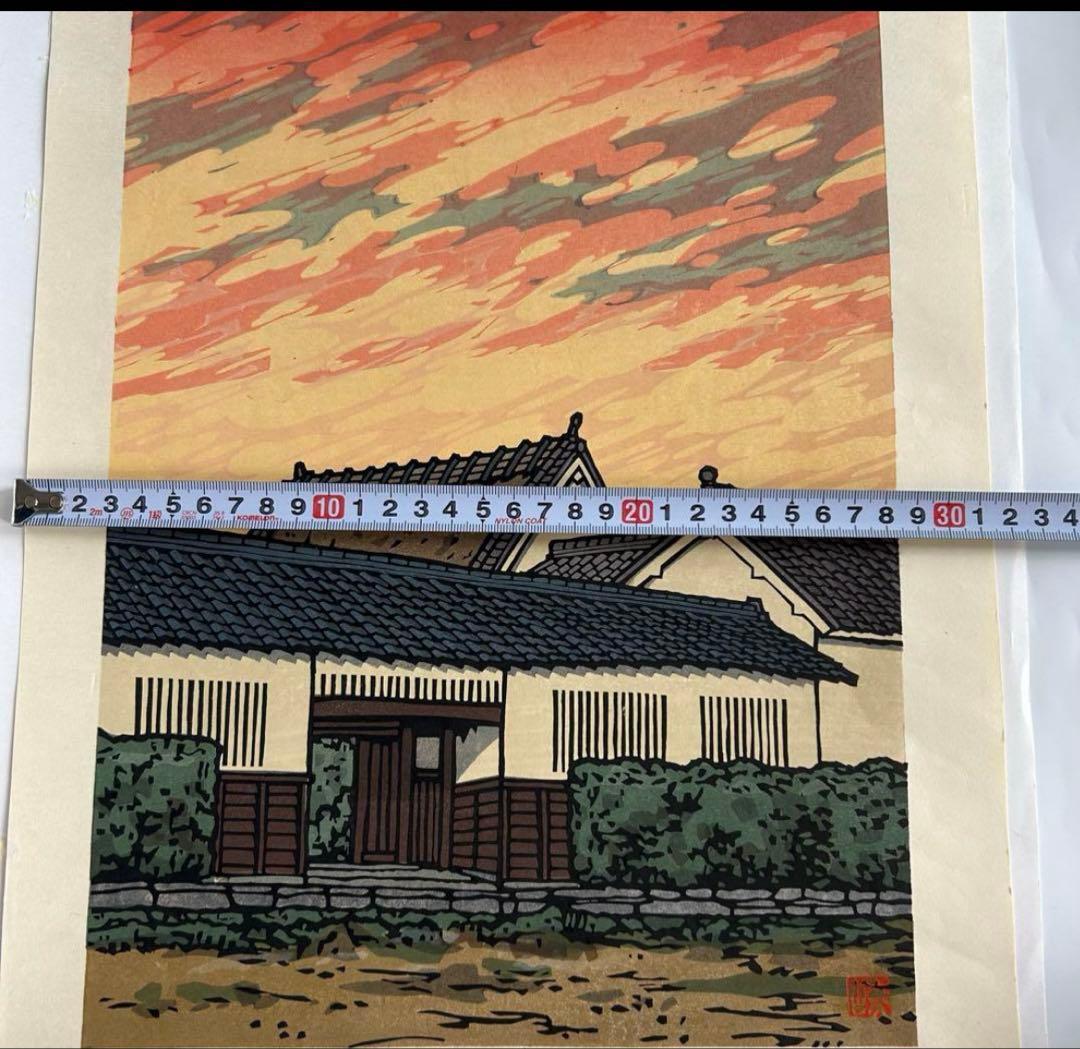 西嶋勝之?サイン入り 木版画 小倉山 絵画 272/500 39/500