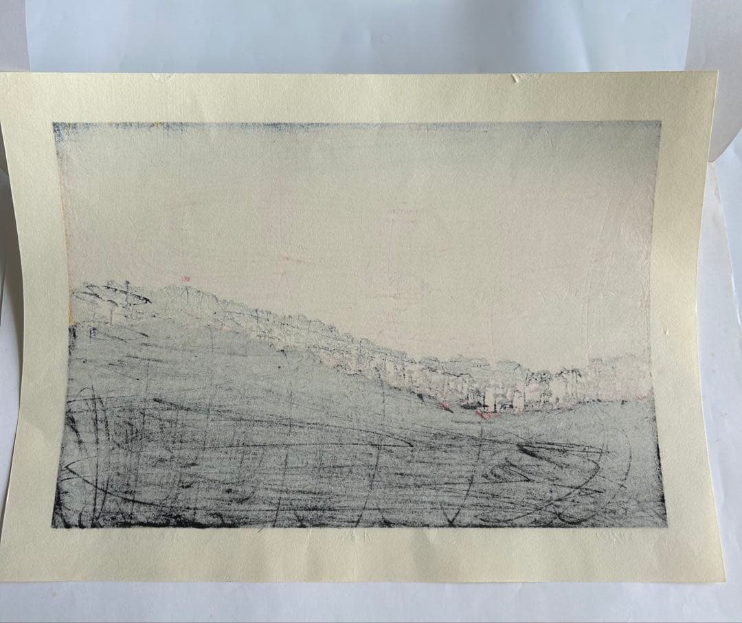 西嶋勝之?サイン入り 木版画 小倉山 絵画　272/500 39/500