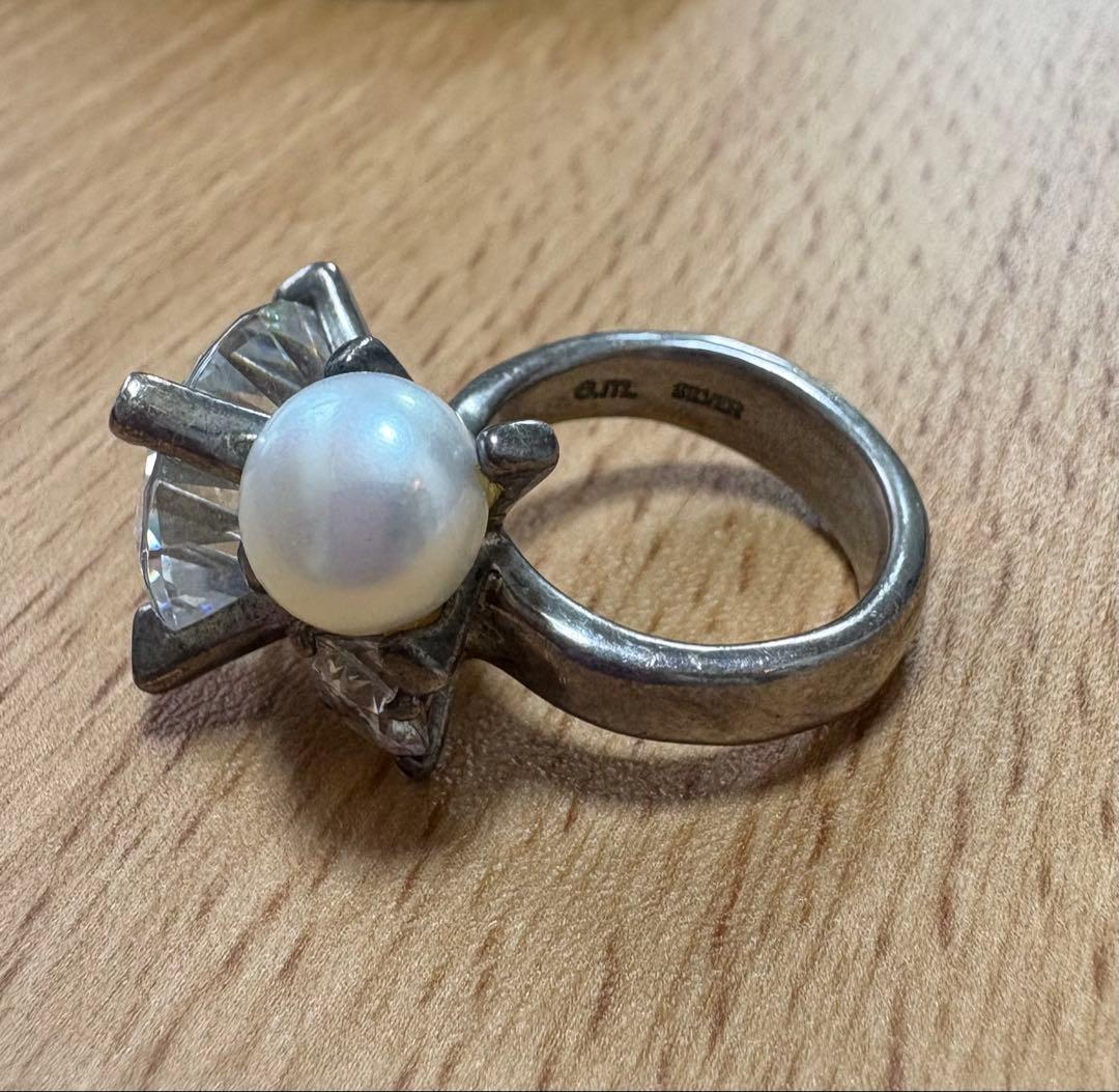 【最終整理】オーバルカットストーンとパールのリング