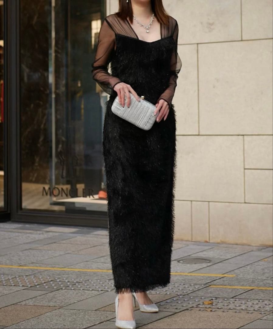 glitter shaggy dress