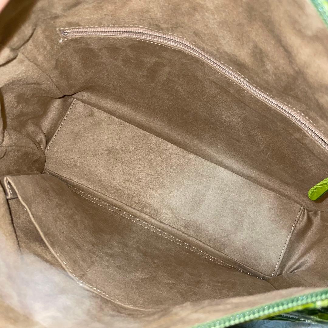 極美品/希少色　JRA認証　リアルクロコダイル　2wayショルダーバッグ　緑