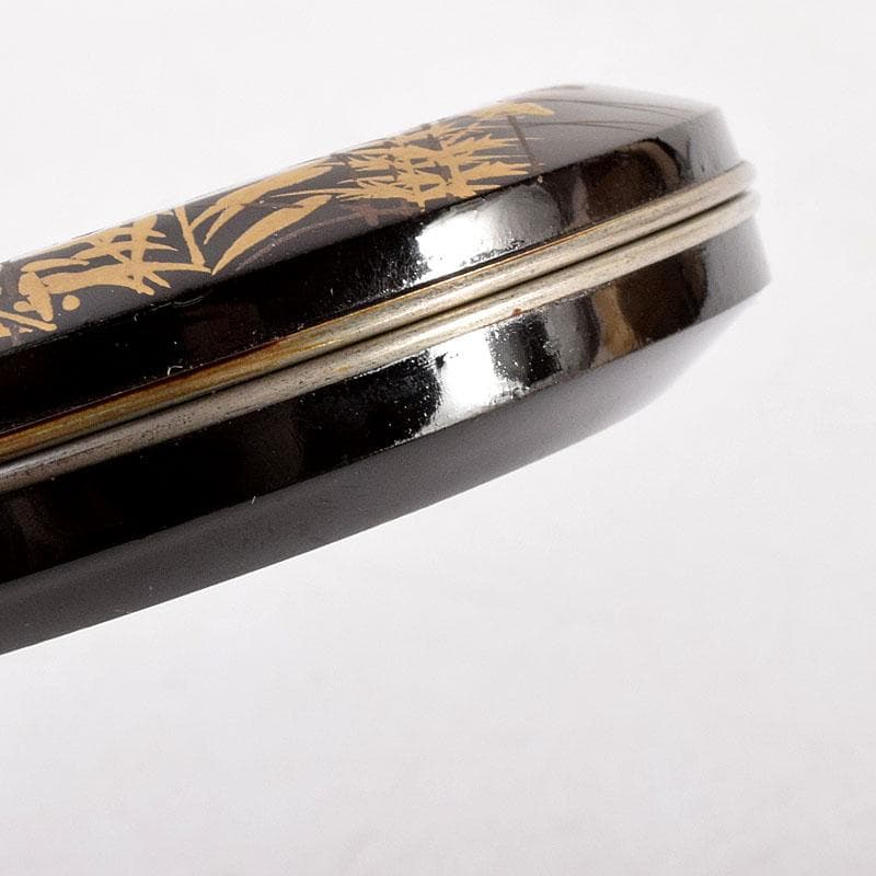 茶道具　黒漆　秋草蒔絵　香合　時代箱　V 8312