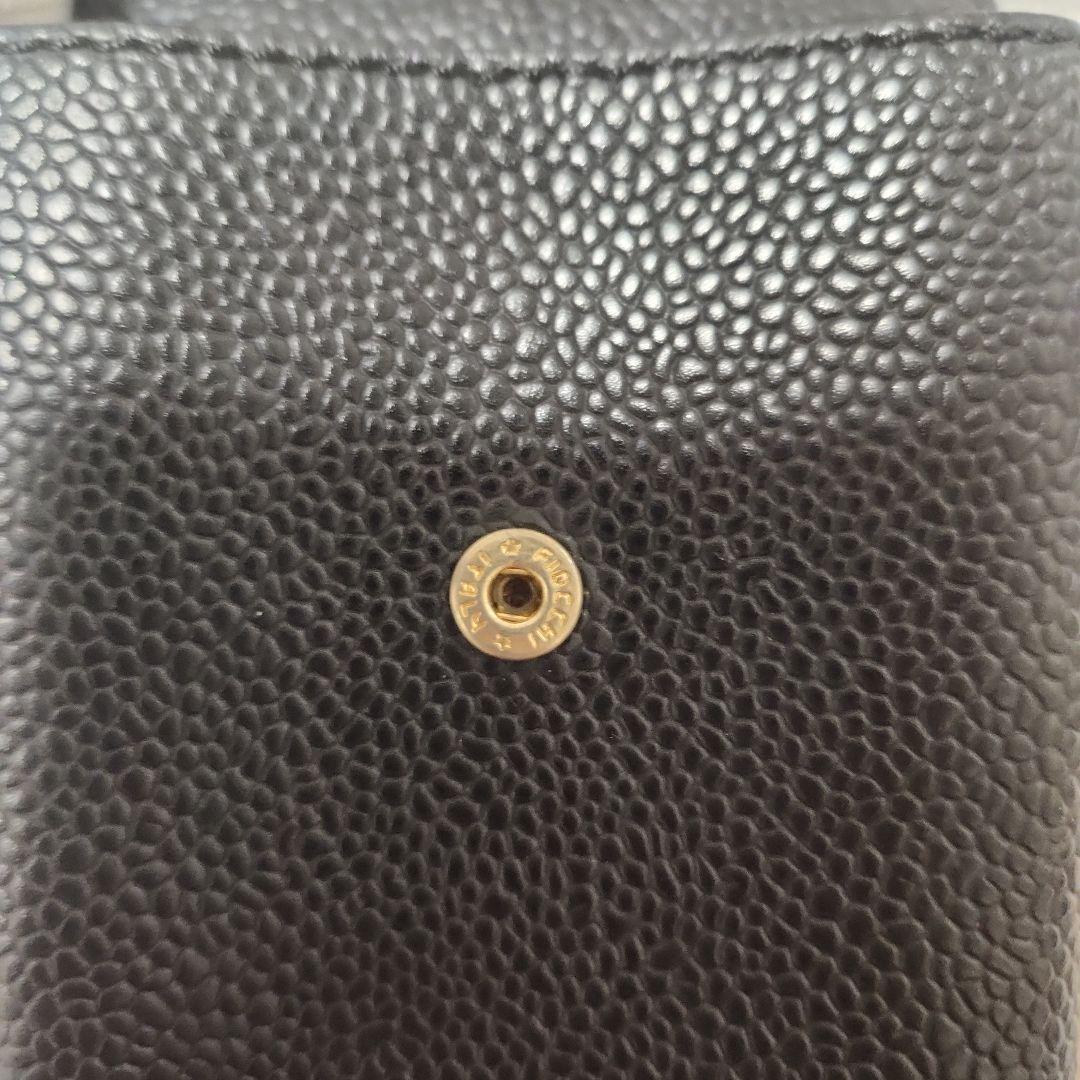 シャネル シガレットケース キャビアスキン ココマーク レザー ブラック