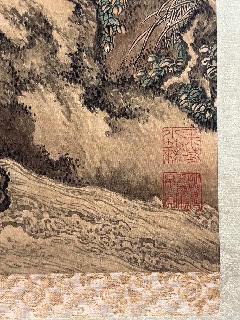 中国 清時代 沈銓 松梅雙鶴図 絹本 原色複製 ◇検故宮博物館◇ 一鼎軒