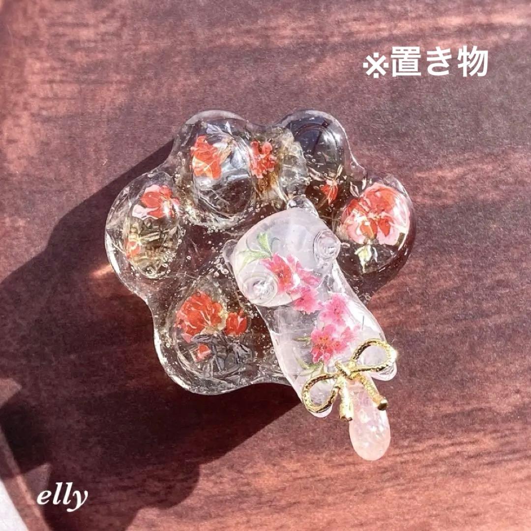 【ゼロ様】1652.天然石　琉球ガラス　和柄　じゃれ猫　レジン　キーホルダー