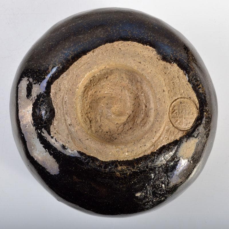 茶道具　楽吉左衛門　了入造　黒楽茶碗　堀内宗完極め箱　M　R4593