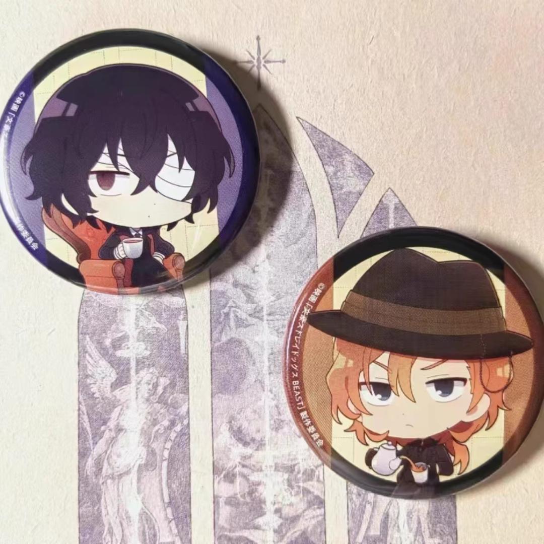 文豪ストレイドッグス アニメイトカフェ 缶バッジ 太宰治 中原中也