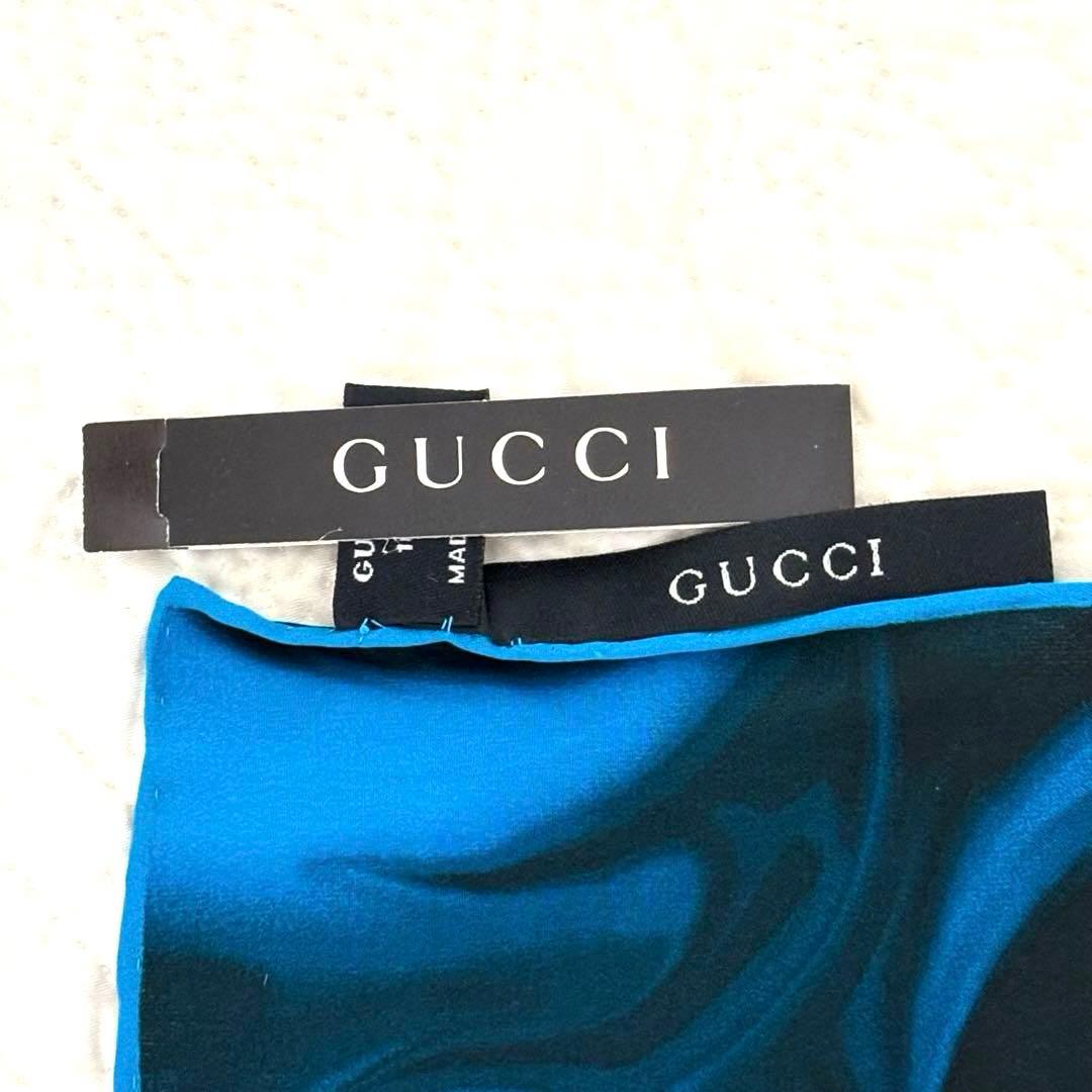 【未使用】 GUCCI グッチ バンダナ スカーフ マーブル模様