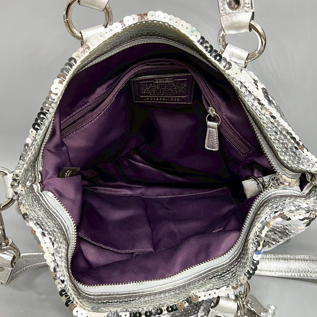 美品 COACH ショルダーバッグ ハンドバッグ スパンコール 13821