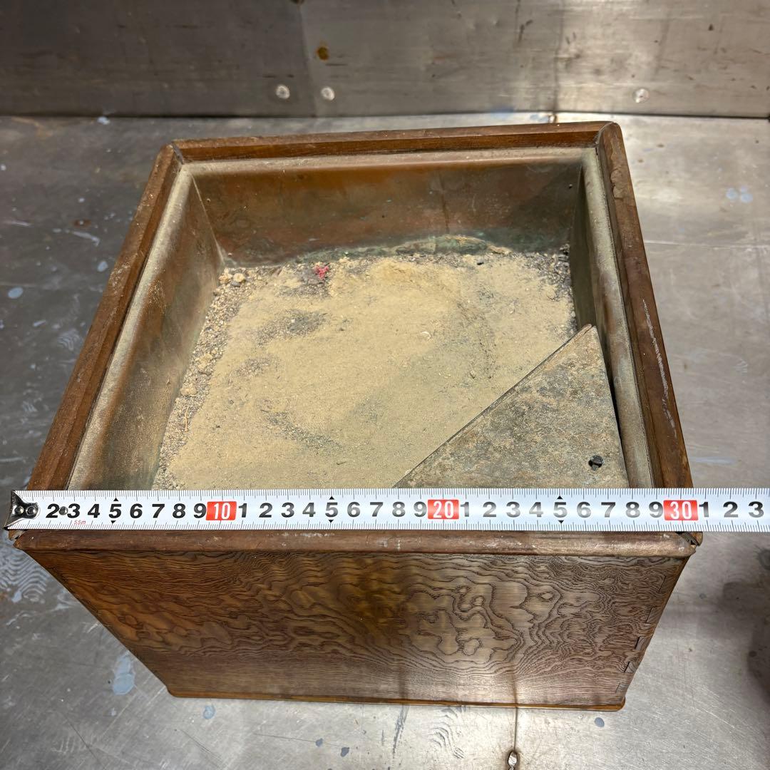 火鉢 銘木 綺麗な木目 欅 玉杢 無垢 黒柿 孔雀杢 角火鉢 茶道具 煎茶