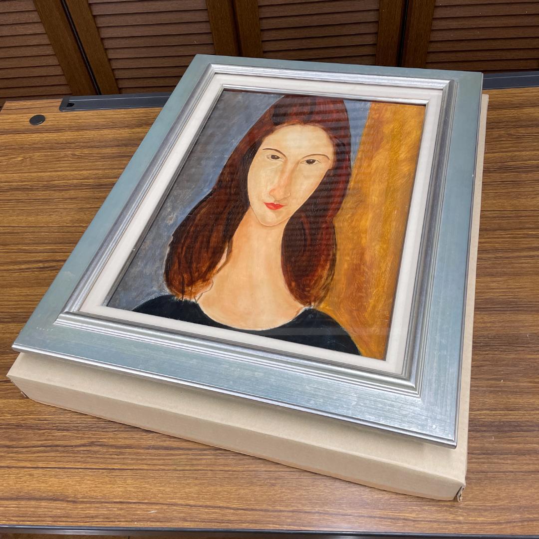 【油絵・模写・原寸大】モディリアーニ『ジャンヌ・エビュテルヌの肖像』P8額付き