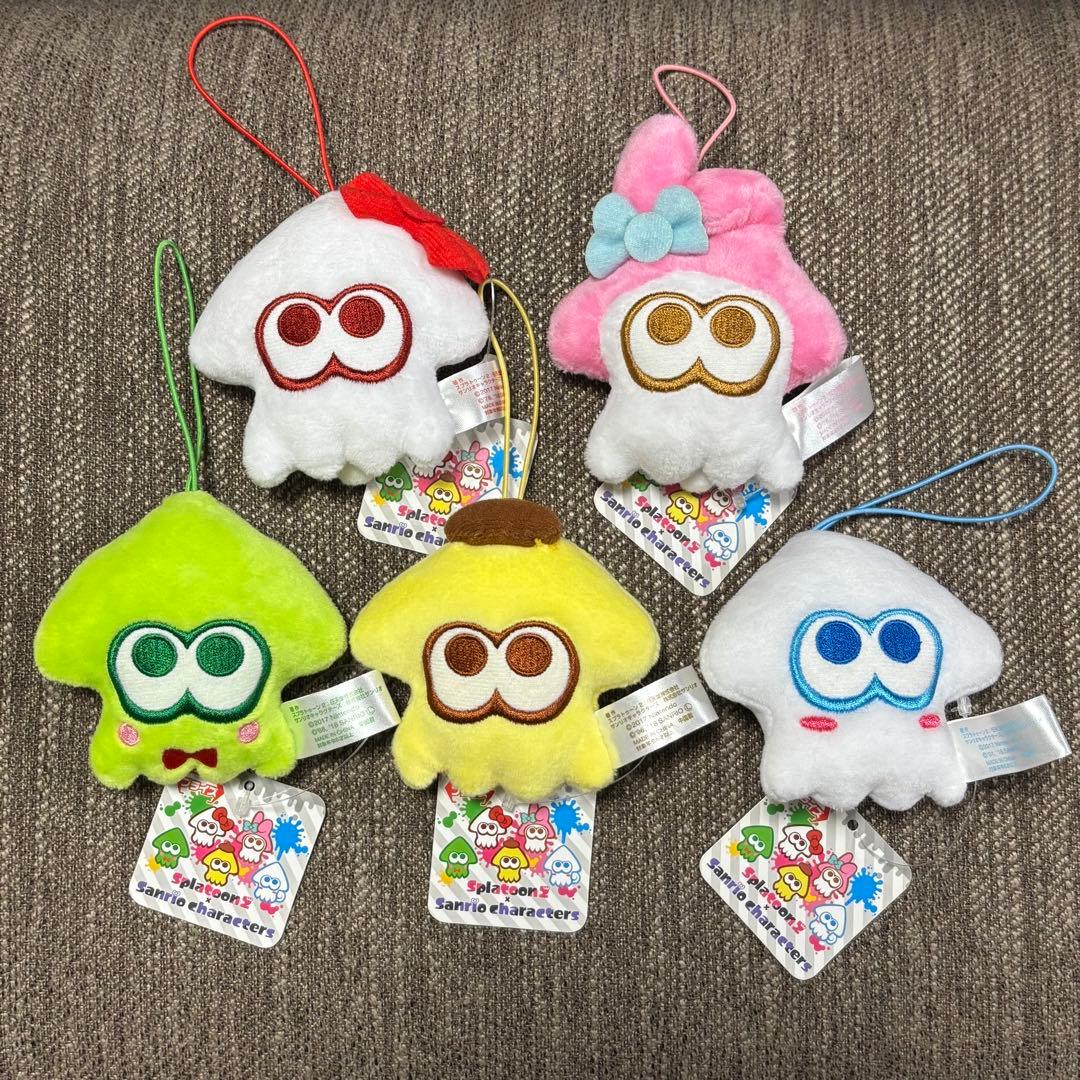 スプラトゥーン2×サンリオキャラクターズ　イカマスコット　5種コンプセット