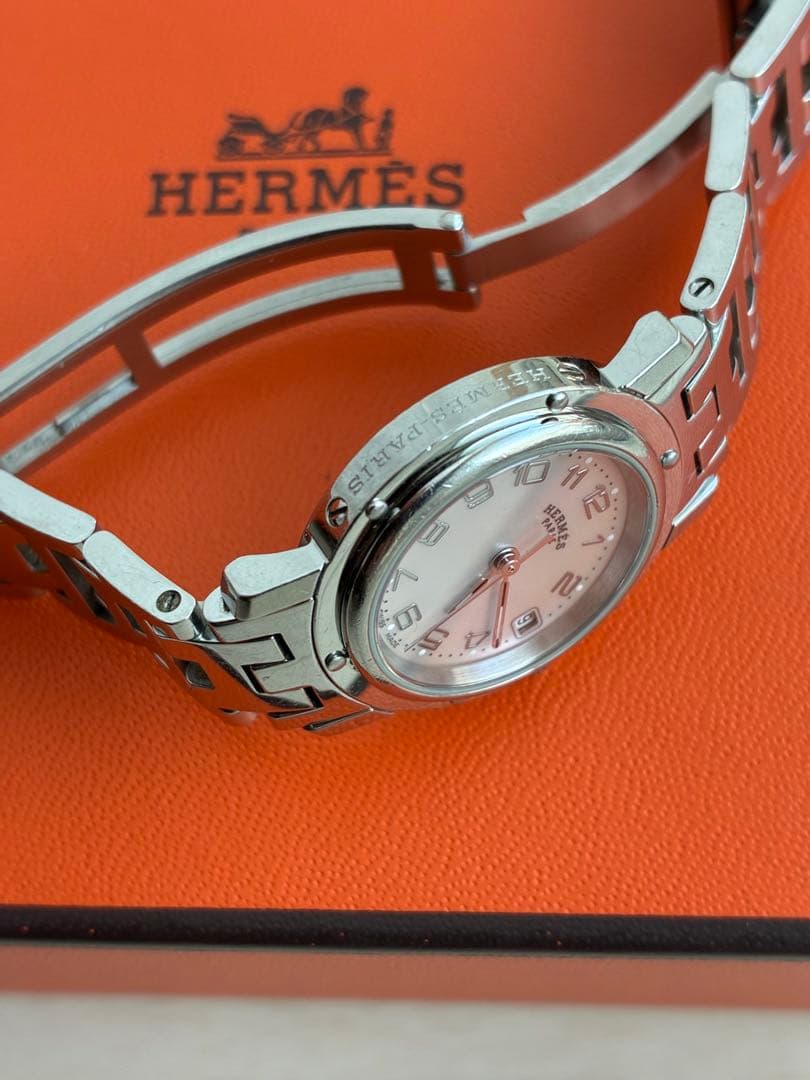 HERMES クリッパー ナクレ ピンクシェル CL4.210 【電池交換済】