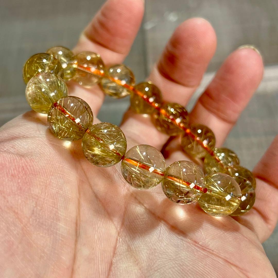 無着色の針　ゴールドルチルブレスレット　ルチルクォーツ　9-13