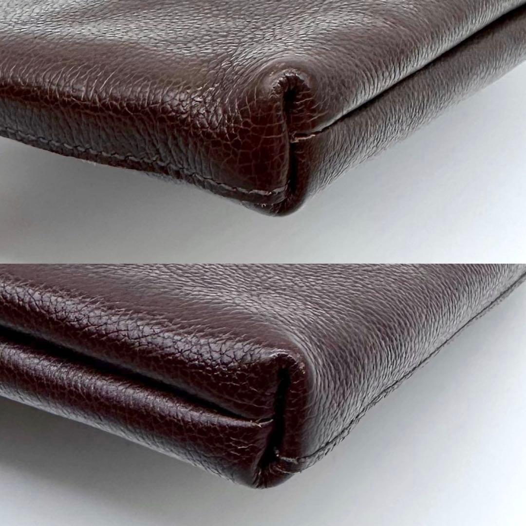 極美品✨ILBISONTE イルビゾンテ クロスボディバッグ 牛革 Dブラウン