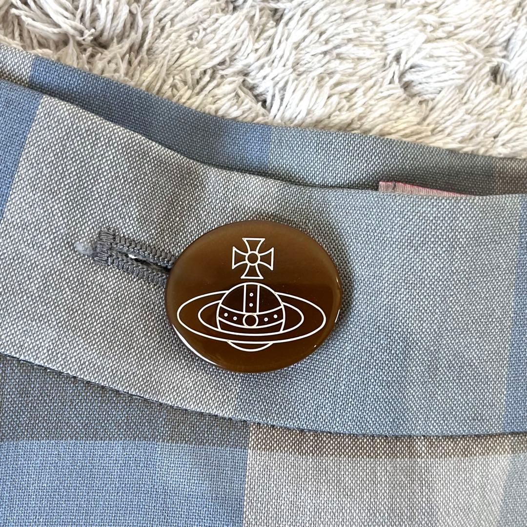 ヴィヴィアンウエストウッドレッドレーベル オーブボタン チェック柄 巻きスカート