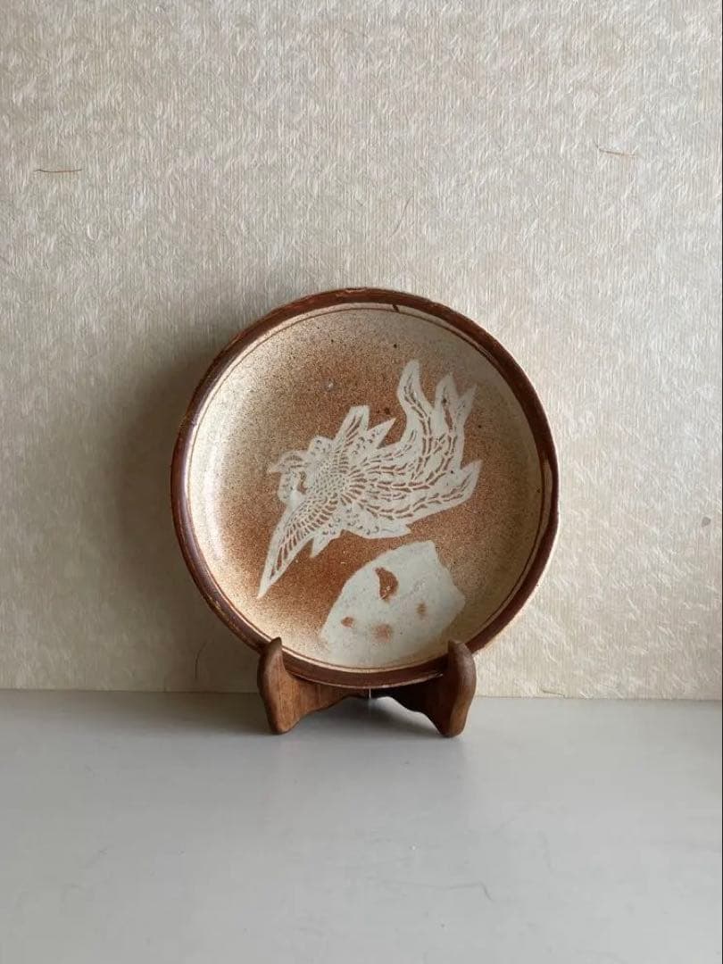 ◾️鳳凰図 陶皿 25cm江戸中期様式 あてがみ技法｜吉祥寺・三鷹