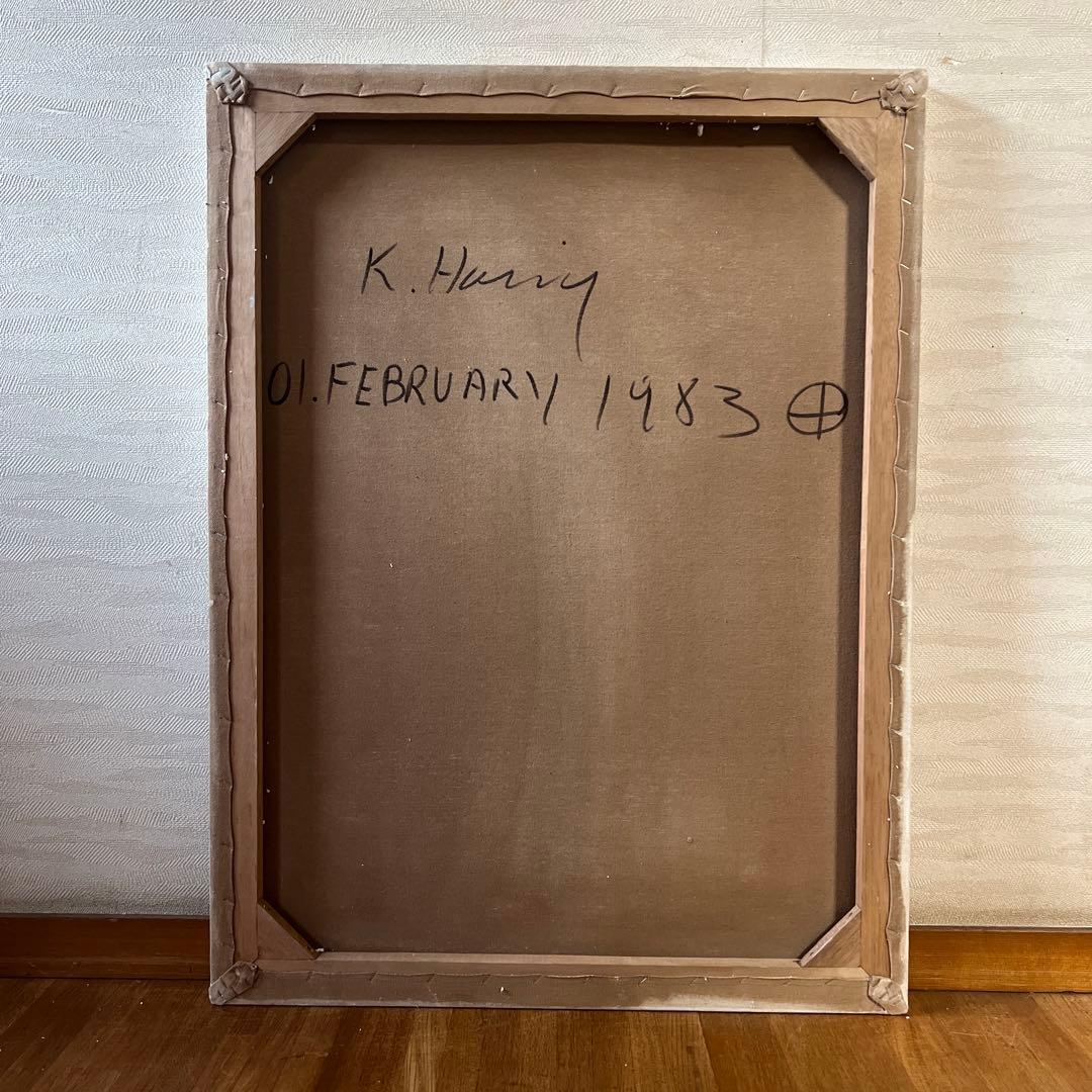 貴重　キース•ヘリング　大型肉筆油彩画