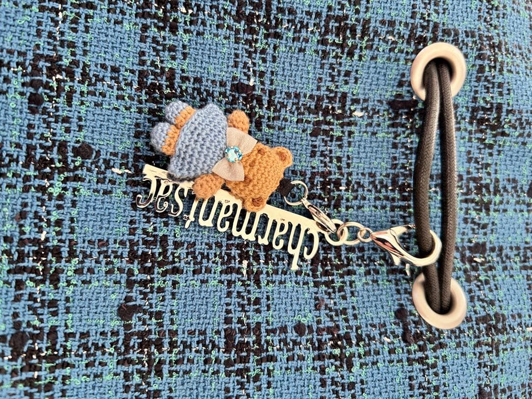 familiarシャルマントサック　巾着バッグブルー