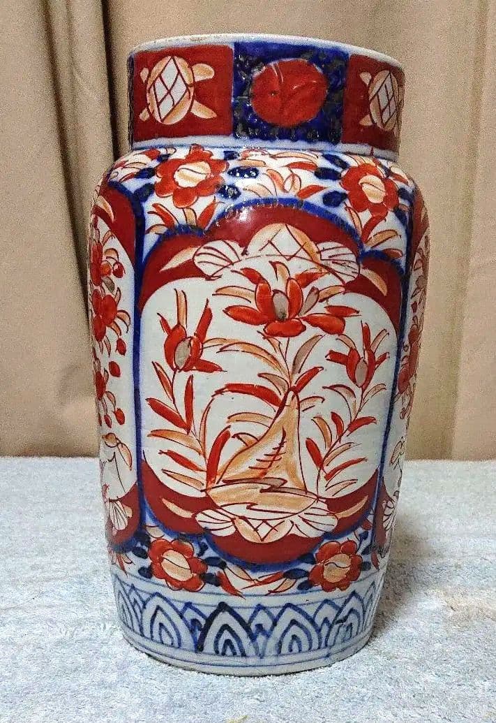 古伊万里赤絵花生 骨董