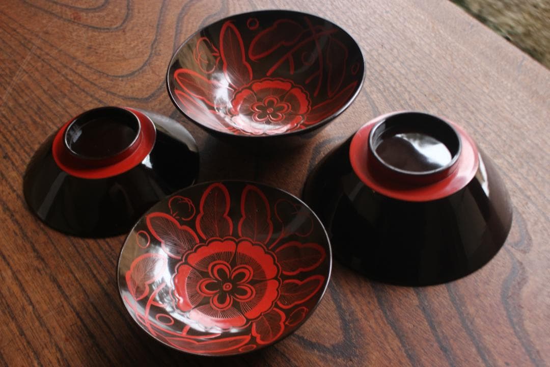 大正時代 輪島金鶴模様吸物椀 蓋付き10客セット