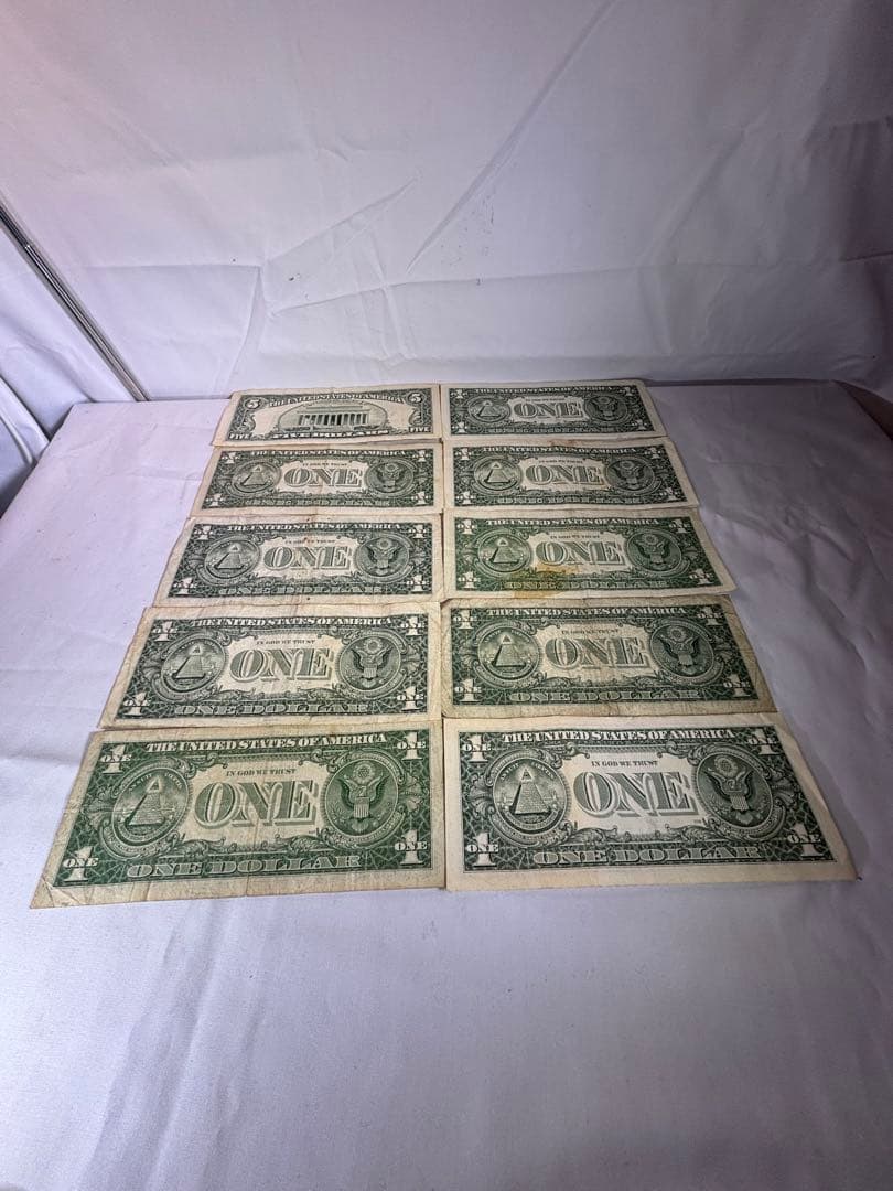 ★レア★アメリカ旧紙幣札5ドル１枚.1ドル９枚￼セットの計１０枚