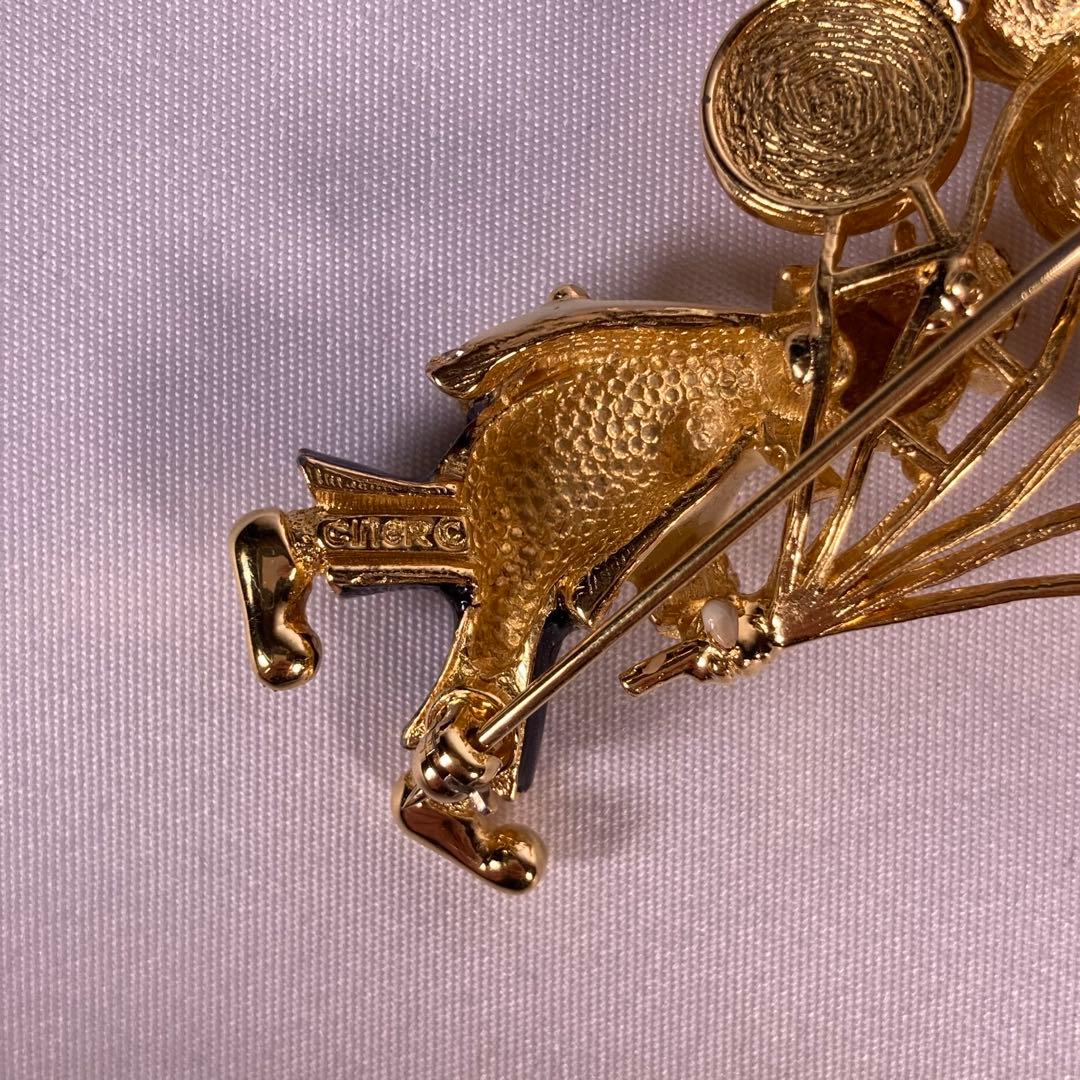 希少 CINER サイナー ヴィンテージ 風船 ブローチ ネイビー ピンク