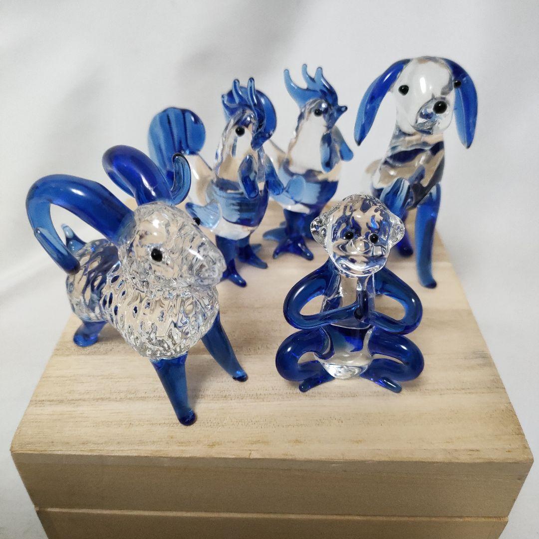 5点セット】ガラス細工 工芸品 動物 置物 オブジェ ヴィンテージ