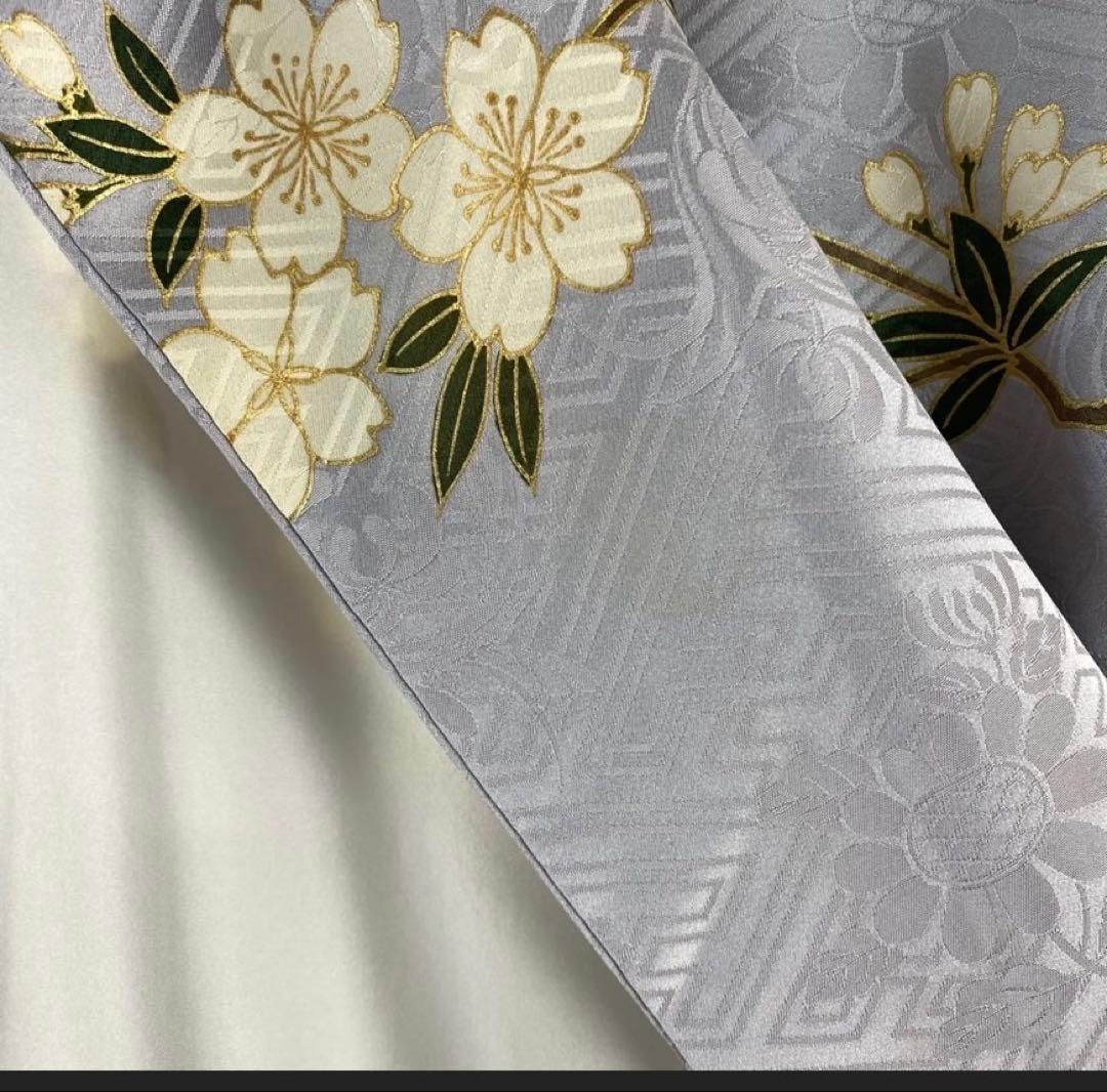 薄紫 水色 花柄 蝶模様 振袖 - メルカリ