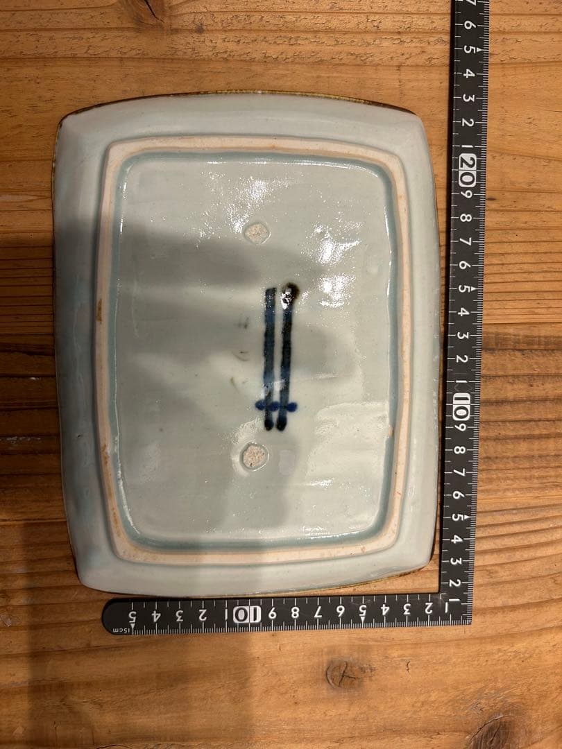 美品 未使用 村田森さん　太刀魚　染付　角皿