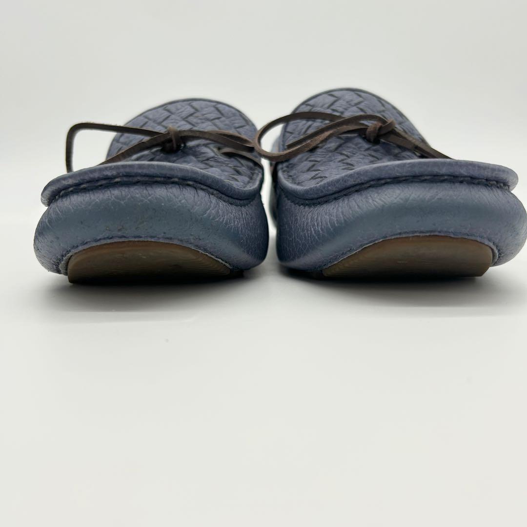 【美品】ボッテガ ヴェネタ モカシン 青 レザー イントレチャート 41.5