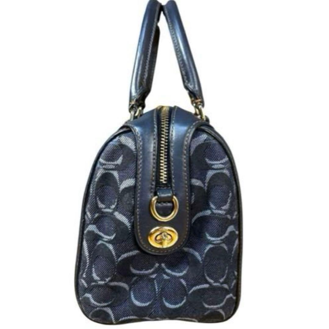 【美品】希少　COACH 2way バッグ シグネチャー　デニム　ボストン