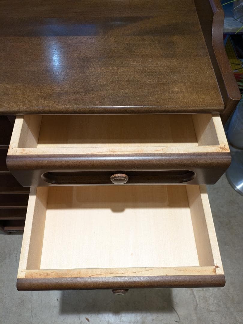 美品】カリモク ミニサイドボード 電話台 FAX台 木製 収納家具 サイド