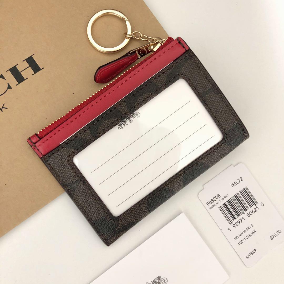 COACH コーチ　ケース 小銭入れ財布　シグネチャー　トゥルーレッド 赤