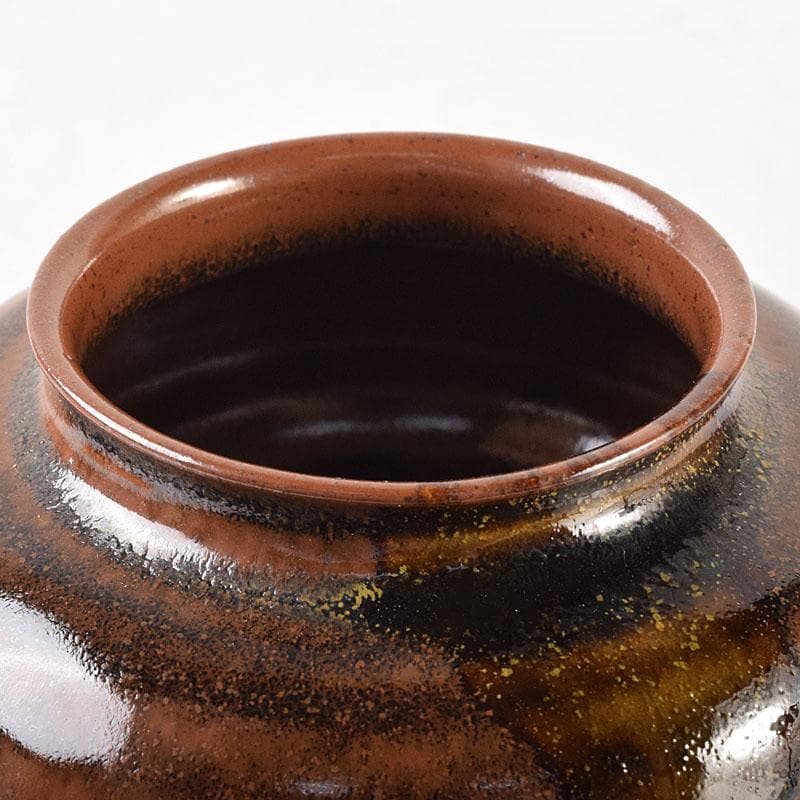 茶道具 京焼 笹田仁史造 大海茶入 宗薫緞子仕覆付 共箱 V