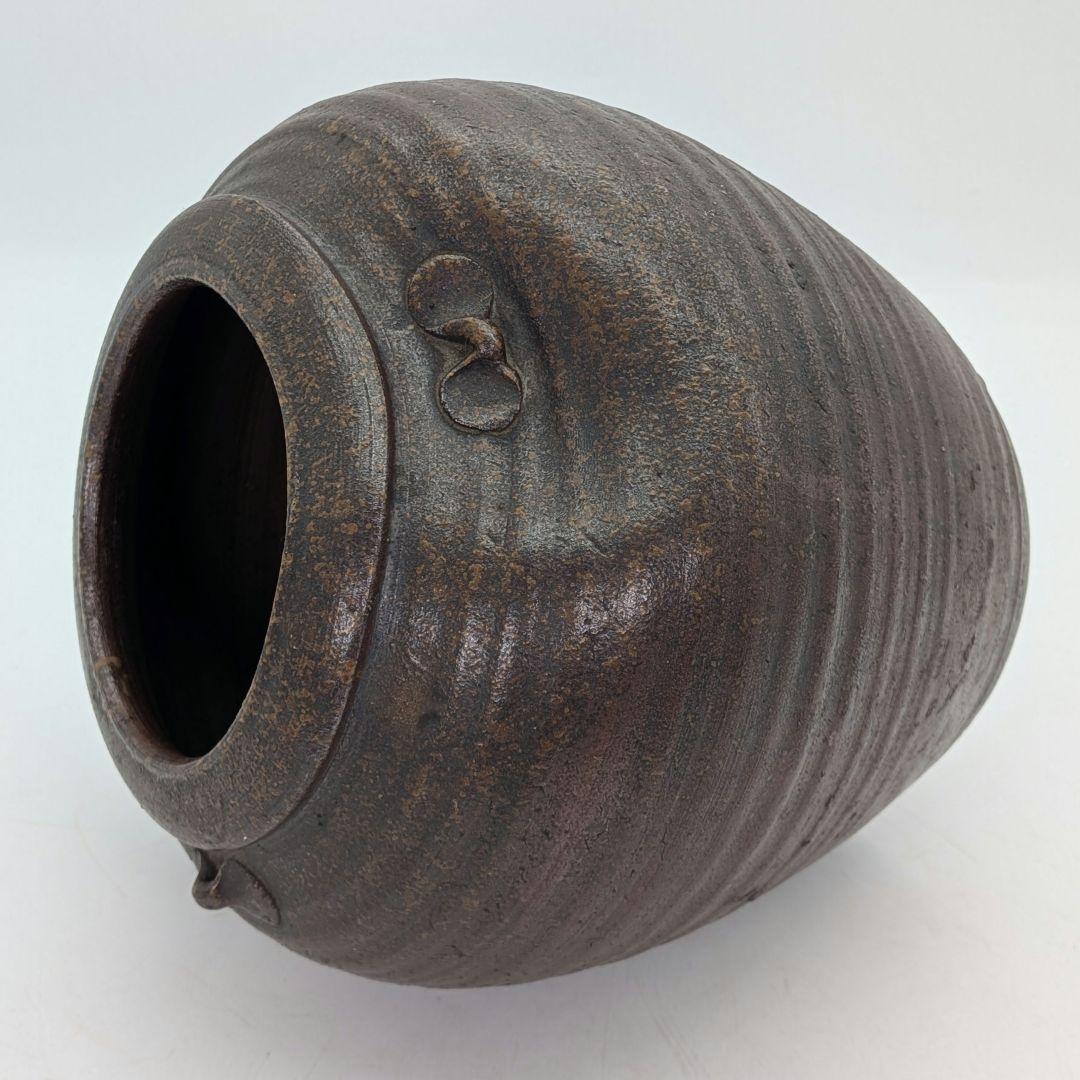 明治～昭和初期 備前焼 三耳壺 三耳壷 花瓶 花入 花器 フラワーベース