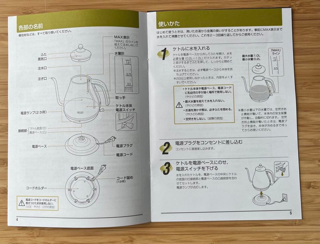 アイコナ 電気カフェケトル ピースフルホワイト デロンギ 未使用