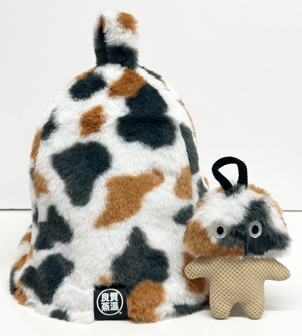 ベストサウナハット 三毛猫フェイクファーサウナハットメッシュ君付