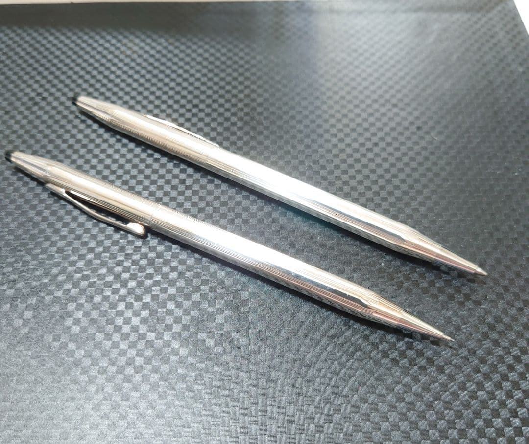 美品 Cross クロス ボールペン＆シャーペン スターリングシルバ 2本セット
