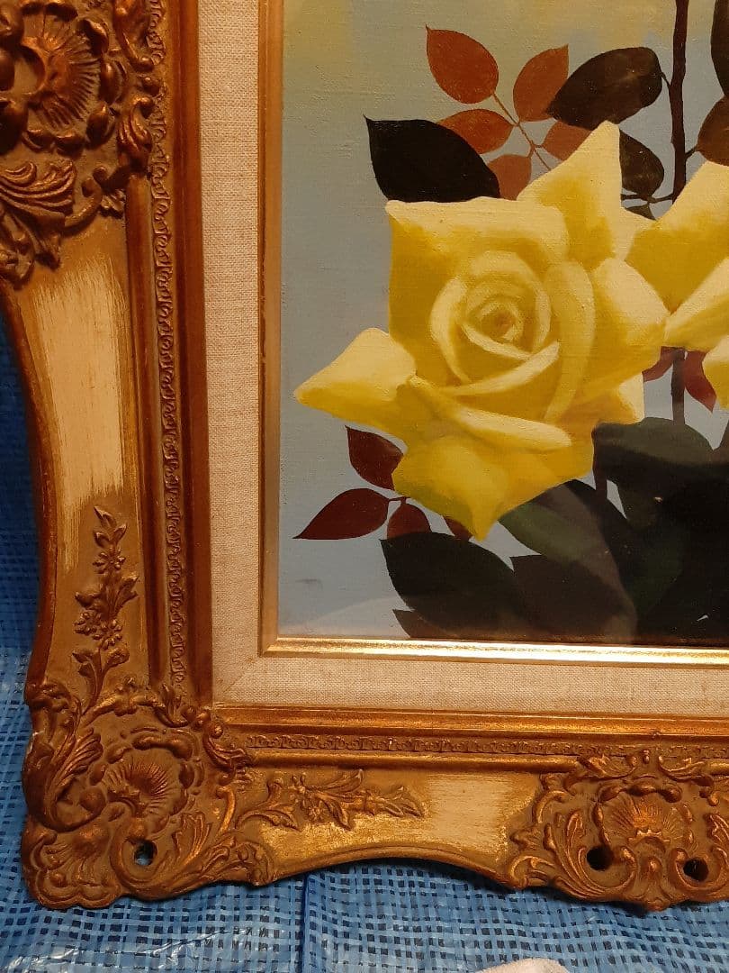 今泉一郎 油彩画 花 バラ 薔薇 油絵