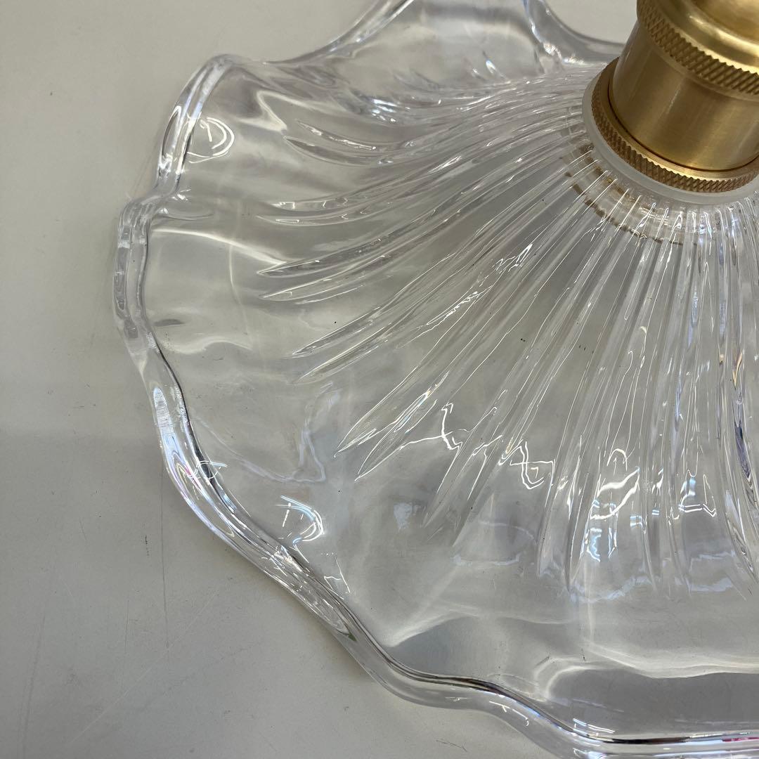 昭和レトロ アンティーク ペンダントライト 真鍮 ガラスシェード 照明