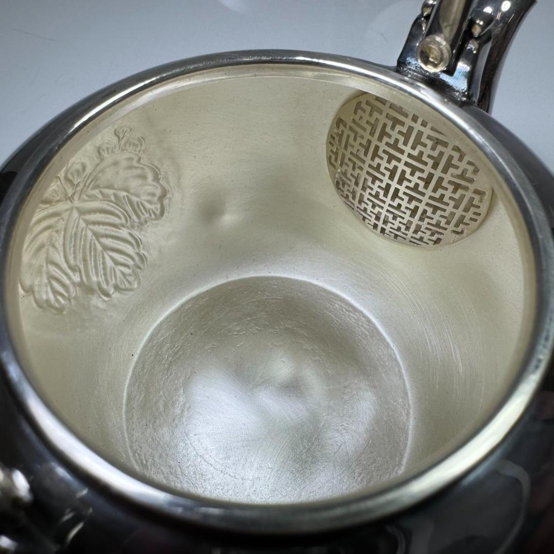 純銀製 急須 菊摘 銀瓶 煎茶道具 湯沸 純銀保証