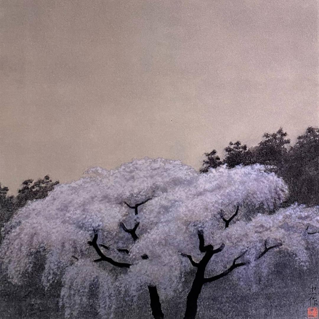 大山忠作、【春宵爛漫】、希少な額装用画集より、新品額装付、状態良好